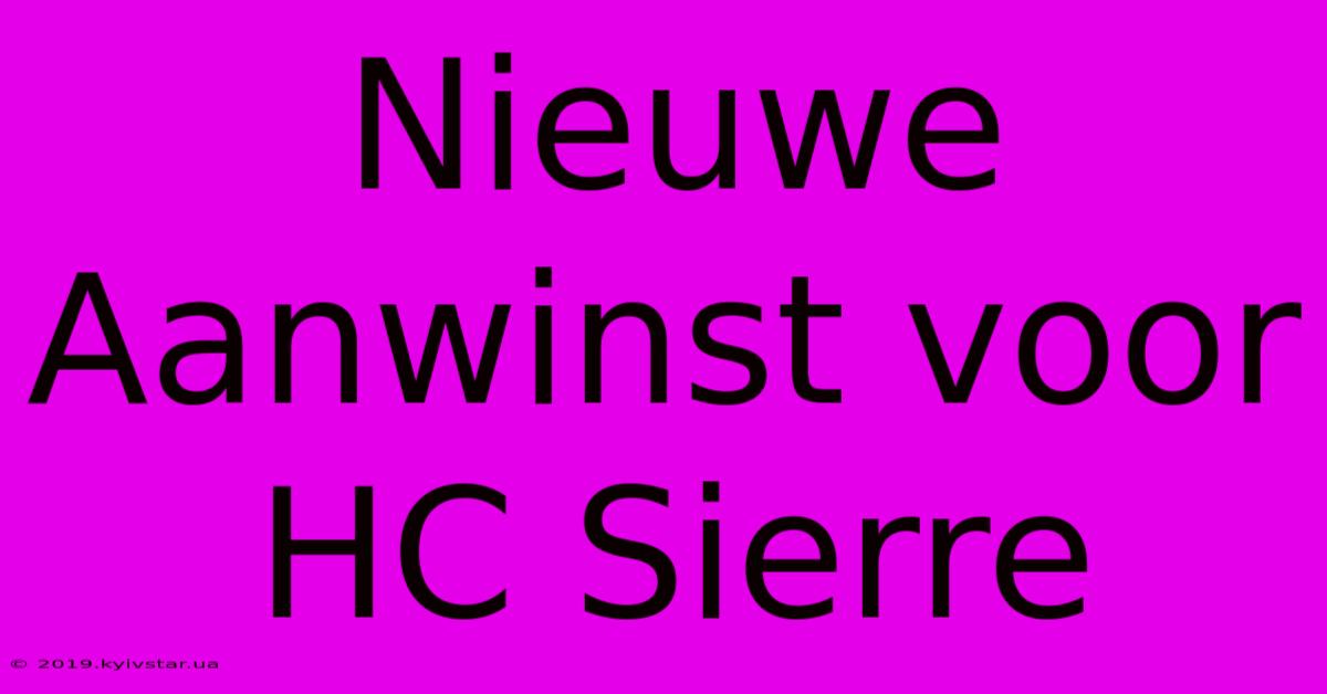 Nieuwe Aanwinst Voor HC Sierre