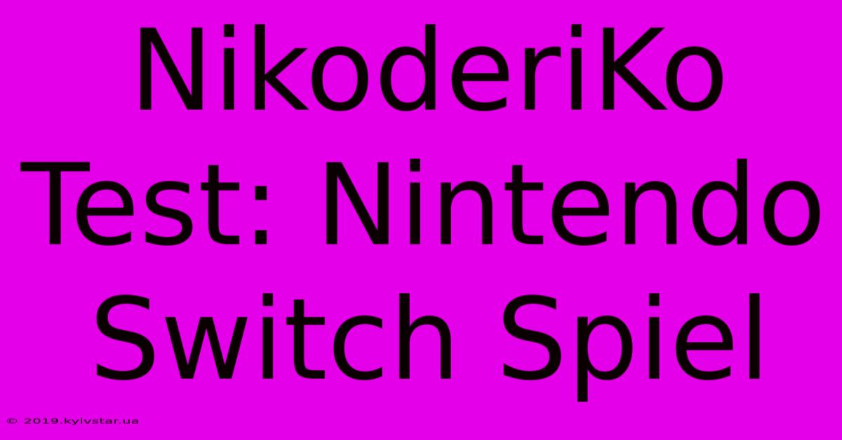 NikoderiKo Test: Nintendo Switch Spiel