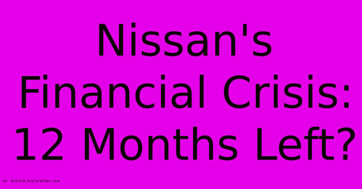 Nissan's Financial Crisis: 12 Months Left?