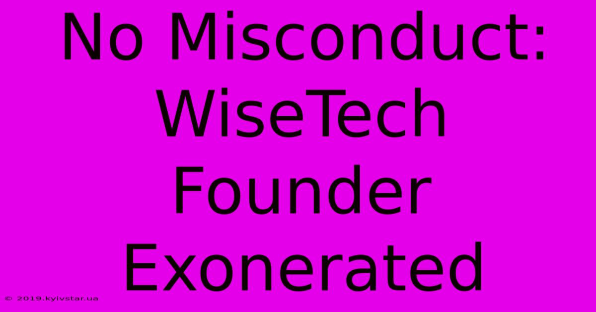 No Misconduct: WiseTech Founder Exonerated