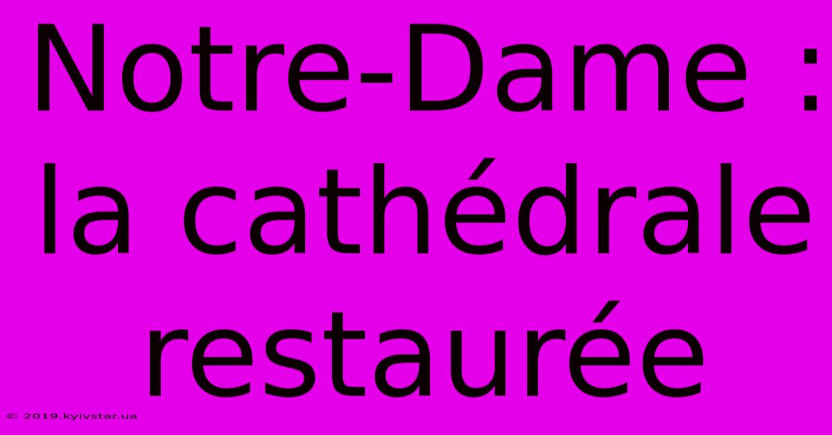 Notre-Dame : La Cathédrale Restaurée