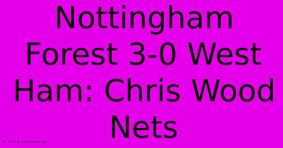 Nottingham Forest 3-0 West Ham: Chris Wood Nets