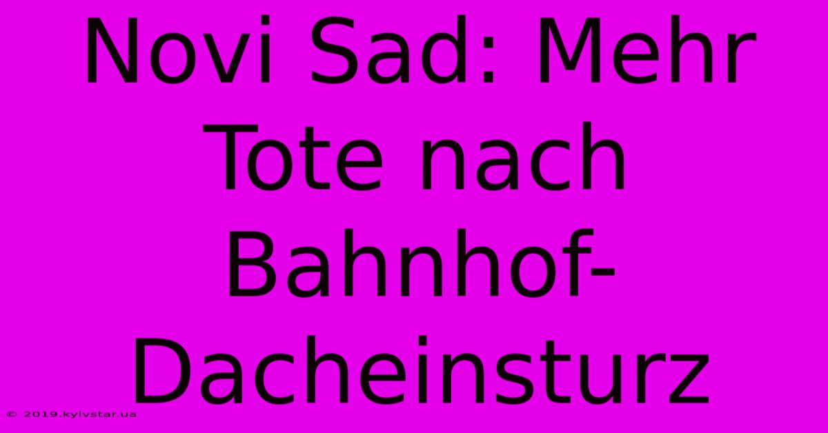 Novi Sad: Mehr Tote Nach Bahnhof-Dacheinsturz