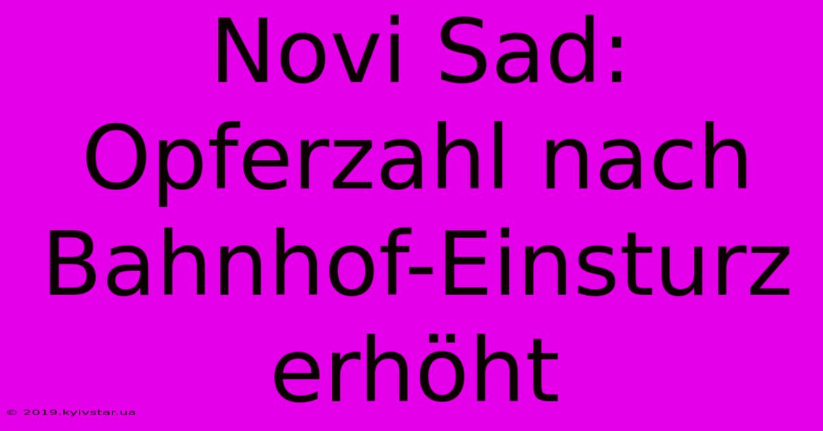 Novi Sad: Opferzahl Nach Bahnhof-Einsturz Erhöht