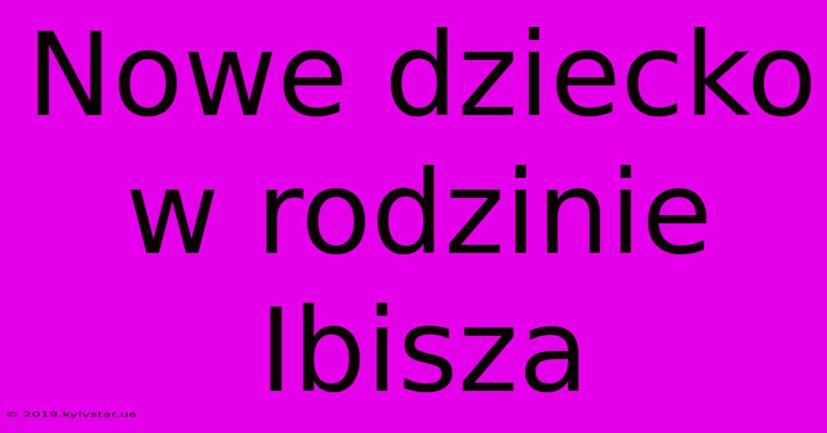 Nowe Dziecko W Rodzinie Ibisza