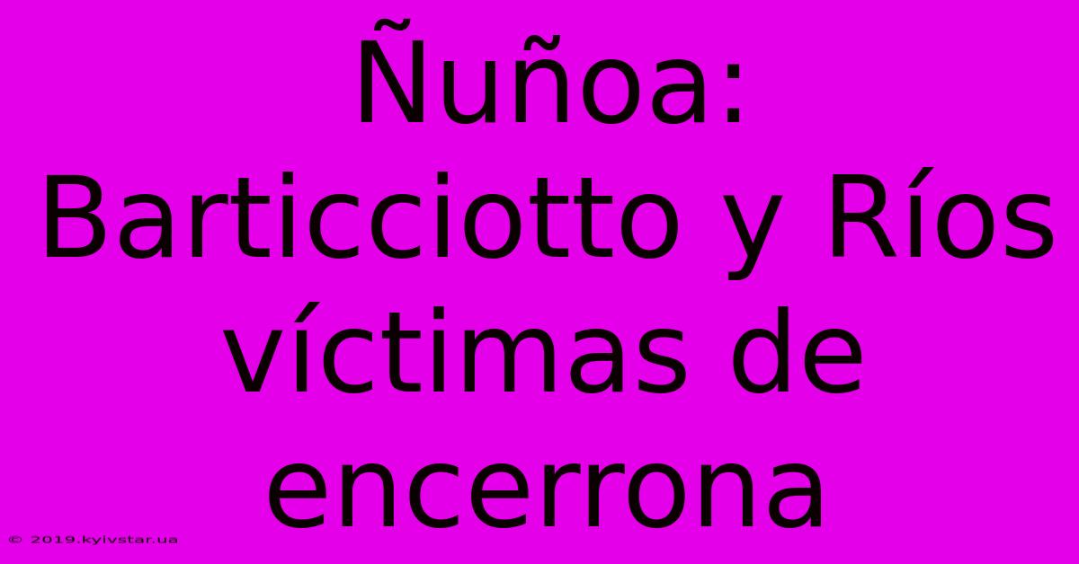 Ñuñoa: Barticciotto Y Ríos Víctimas De Encerrona