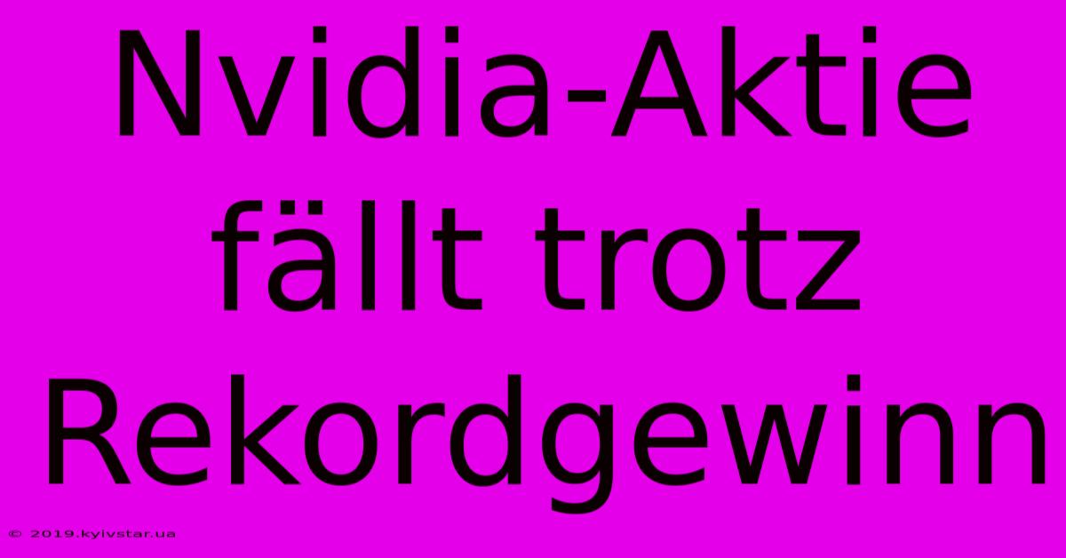 Nvidia-Aktie Fällt Trotz Rekordgewinn