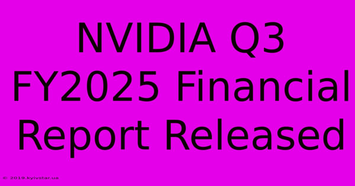 NVIDIA Q3 FY2025 Financial Report Released