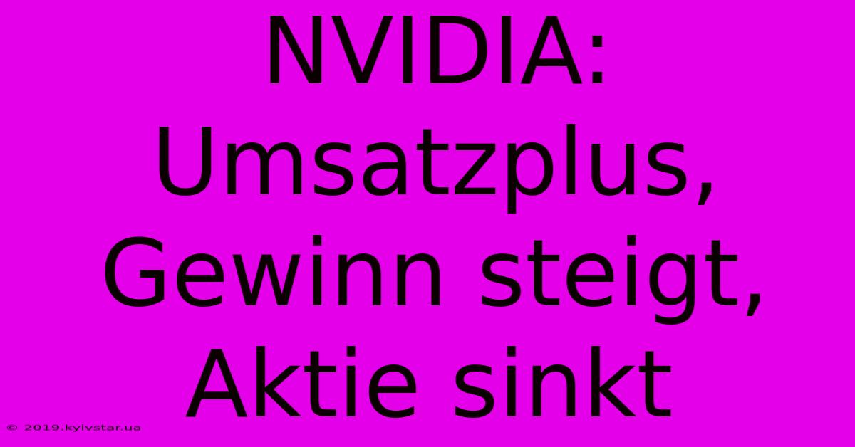 NVIDIA: Umsatzplus, Gewinn Steigt, Aktie Sinkt