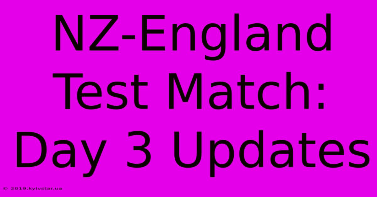 NZ-England Test Match: Day 3 Updates