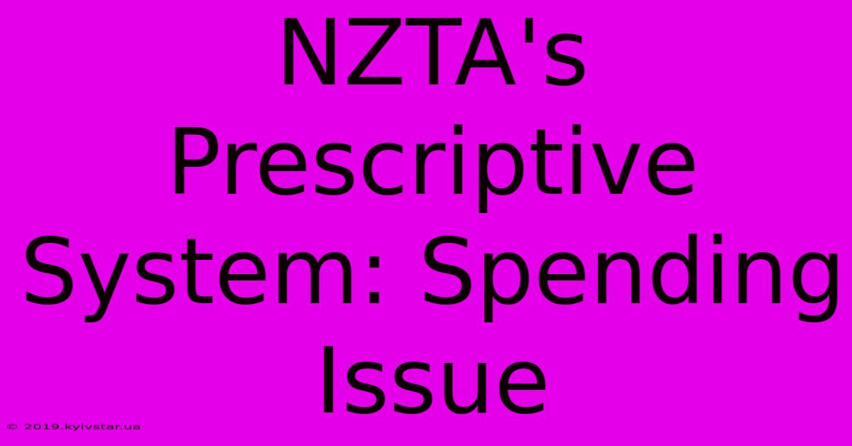 NZTA's Prescriptive System: Spending Issue