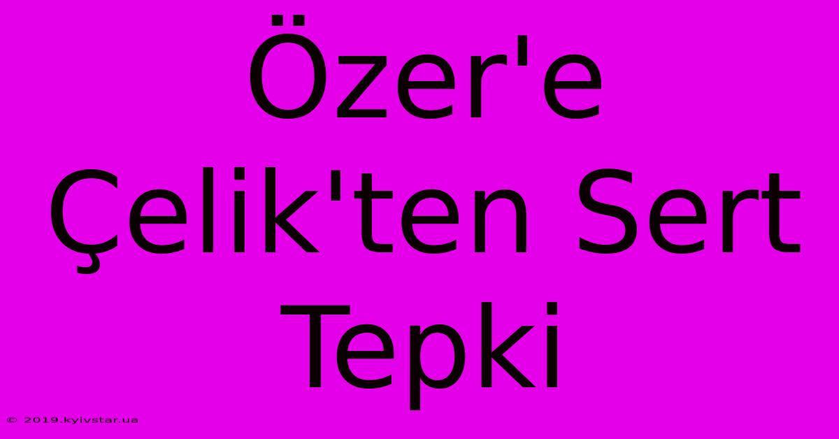 Özer'e Çelik'ten Sert Tepki