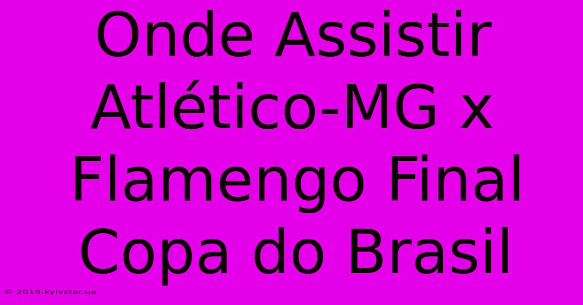 Onde Assistir Atlético-MG X Flamengo Final Copa Do Brasil