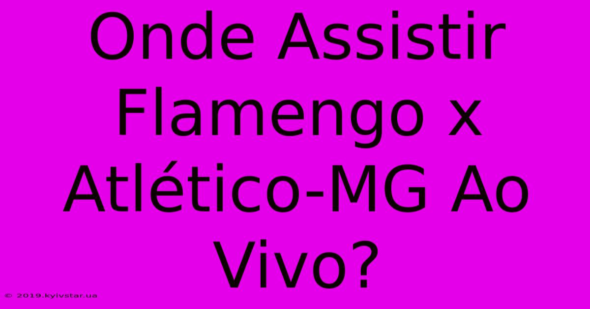 Onde Assistir Flamengo X Atlético-MG Ao Vivo?