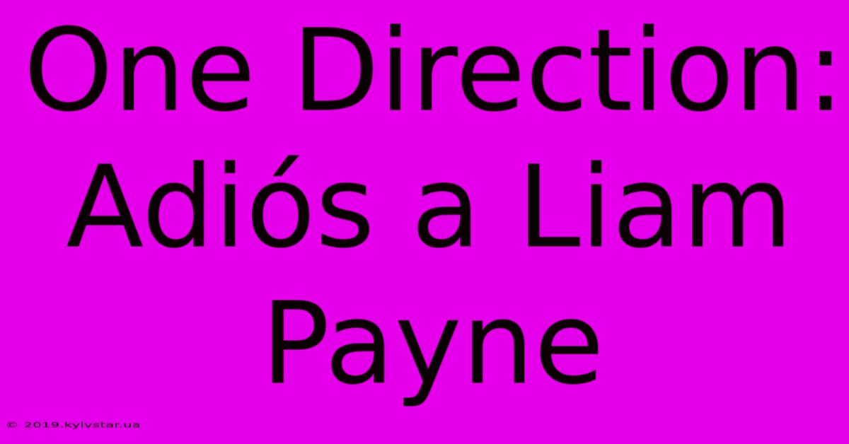 One Direction: Adiós A Liam Payne