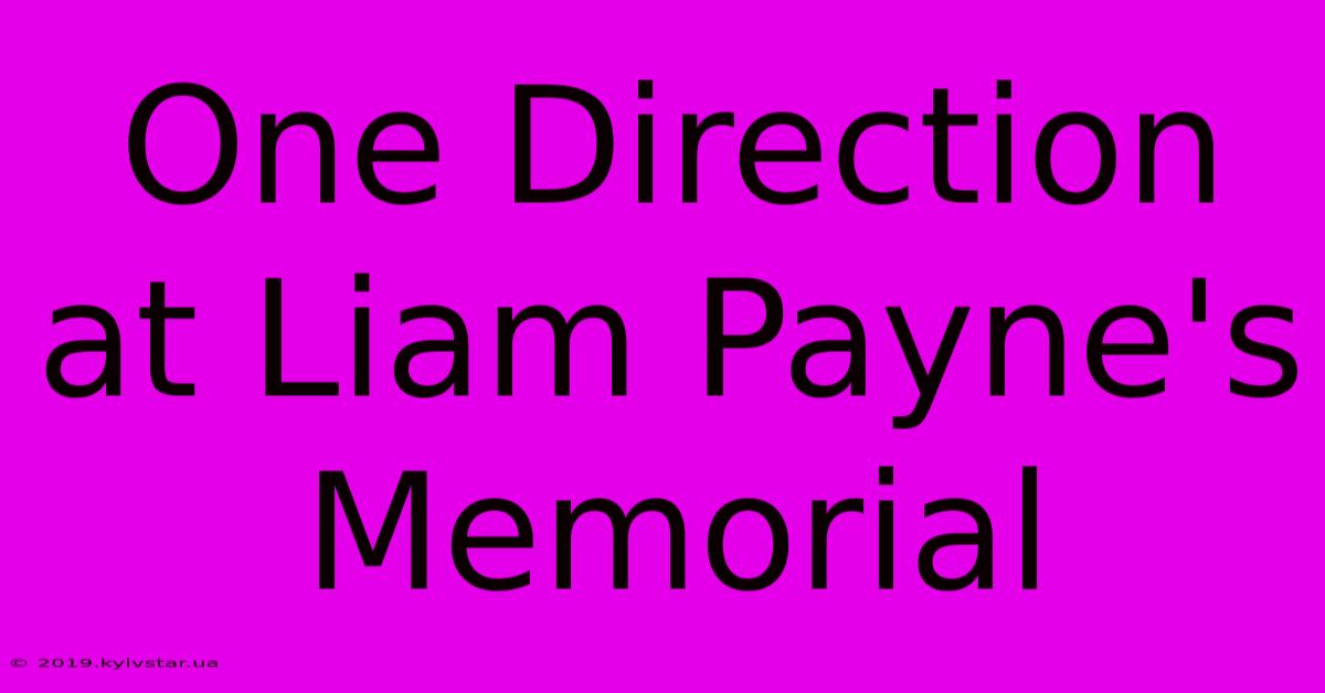 One Direction At Liam Payne's Memorial