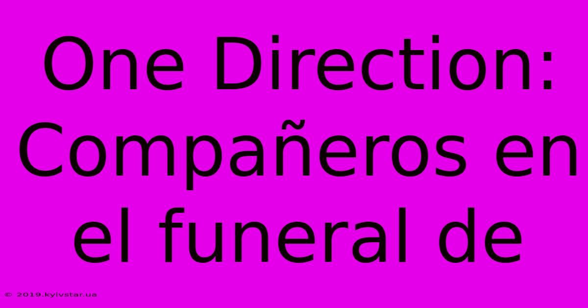 One Direction: Compañeros En El Funeral De