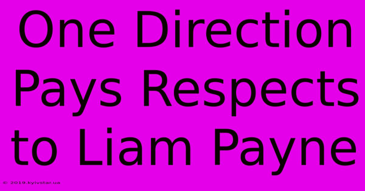 One Direction Pays Respects To Liam Payne