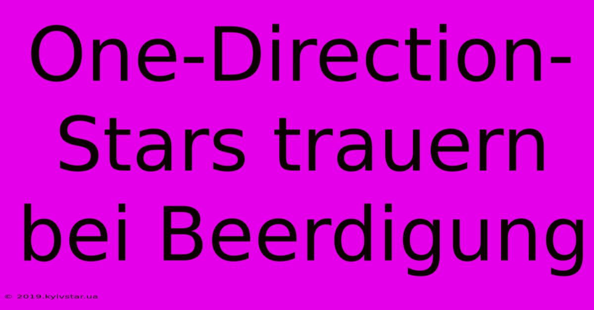 One-Direction-Stars Trauern Bei Beerdigung