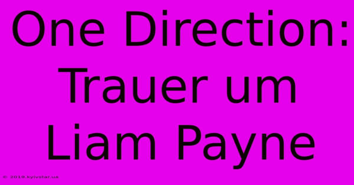 One Direction: Trauer Um Liam Payne 