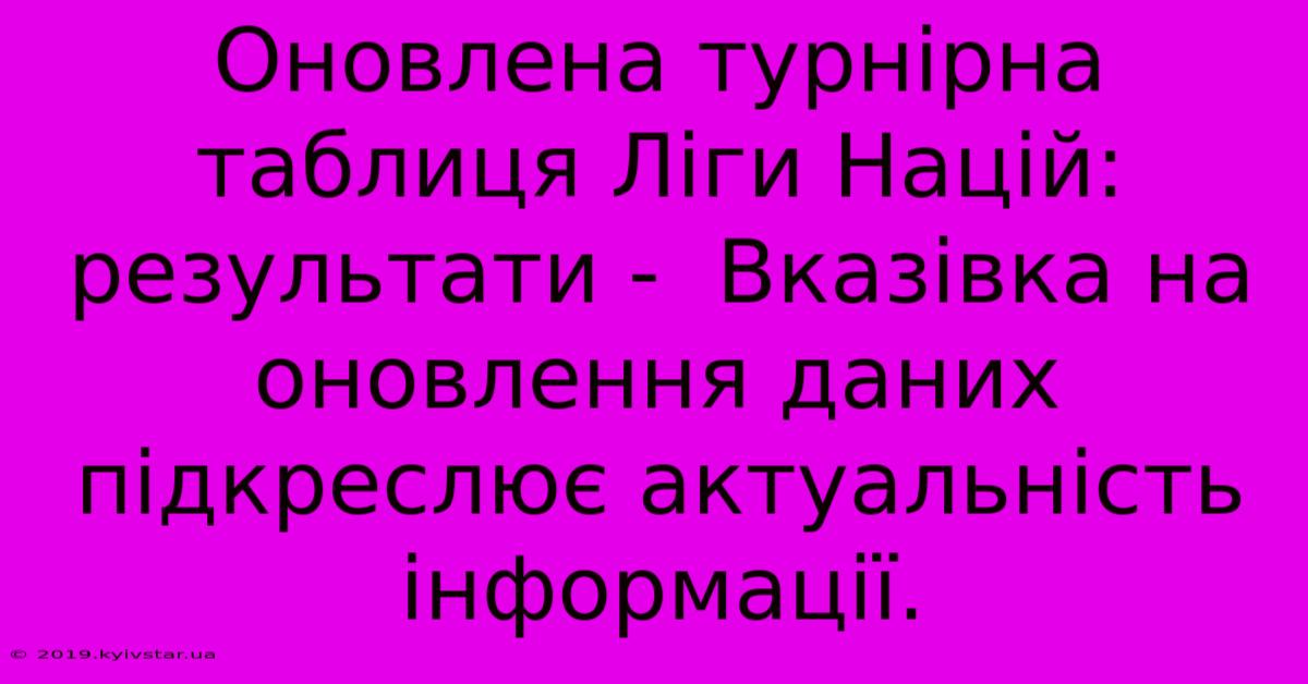 Оновлена Турнірна Таблиця Ліги Націй: Результати -  Вказівка На Оновлення Даних  Підкреслює Актуальність Інформації.