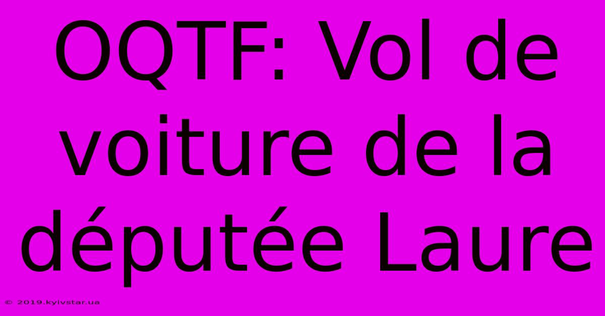 OQTF: Vol De Voiture De La Députée Laure