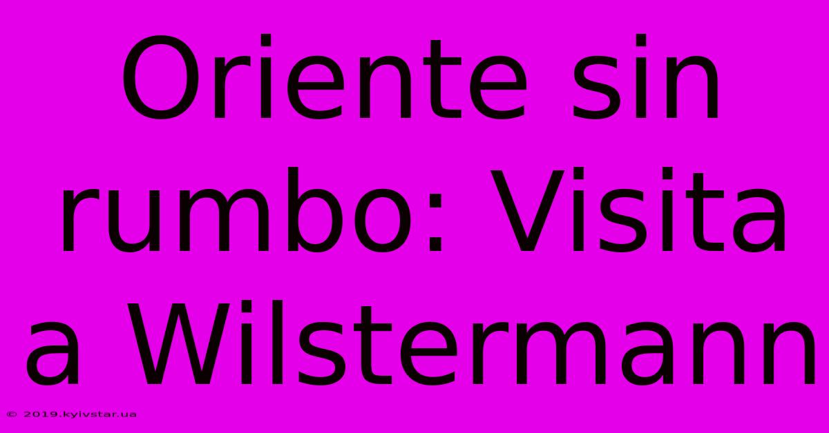 Oriente Sin Rumbo: Visita A Wilstermann