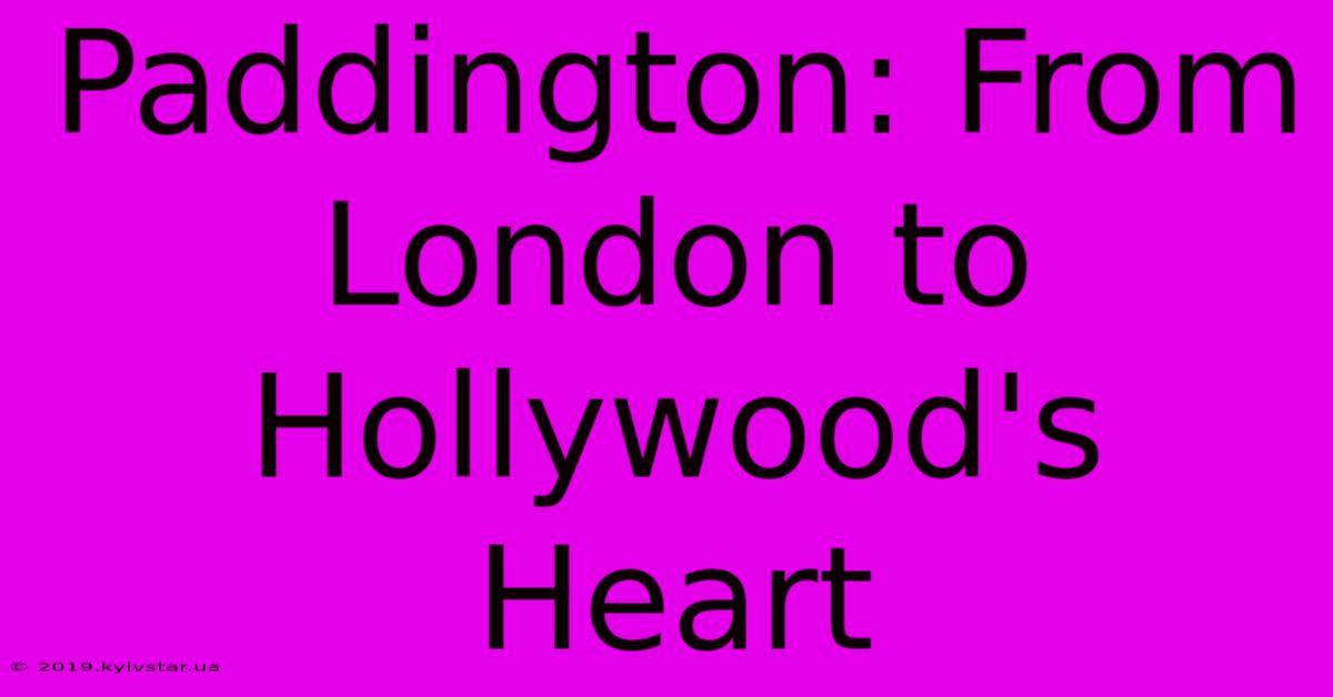 Paddington: From London To Hollywood's Heart