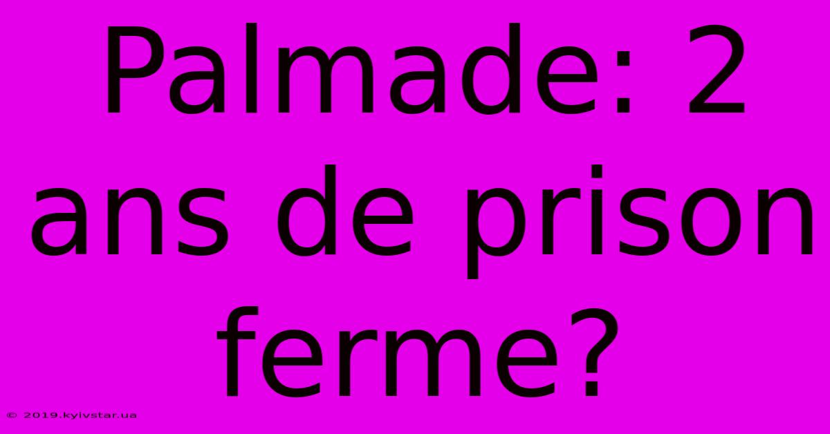 Palmade: 2 Ans De Prison Ferme?