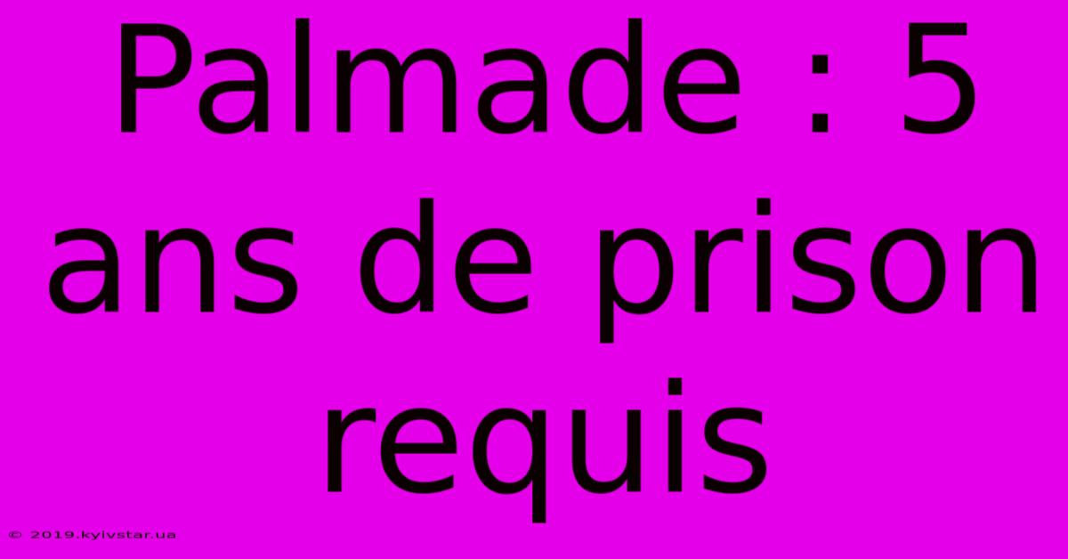 Palmade : 5 Ans De Prison Requis