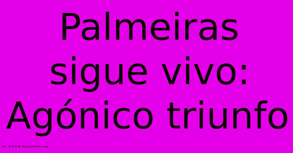 Palmeiras Sigue Vivo: Agónico Triunfo