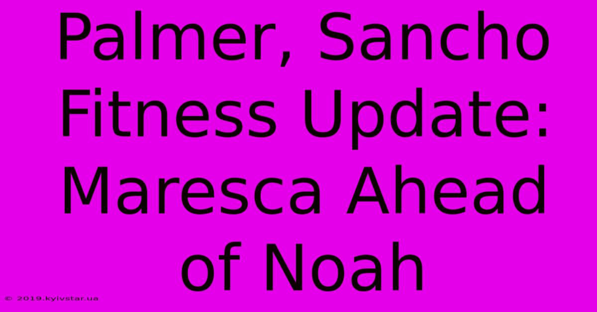 Palmer, Sancho Fitness Update: Maresca Ahead Of Noah