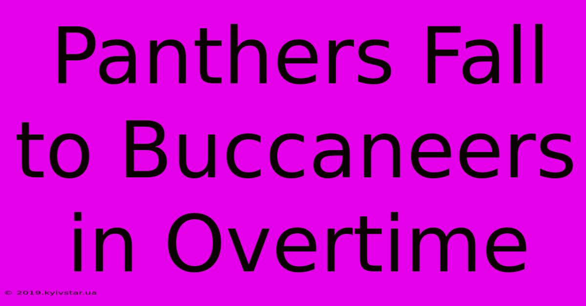 Panthers Fall To Buccaneers In Overtime