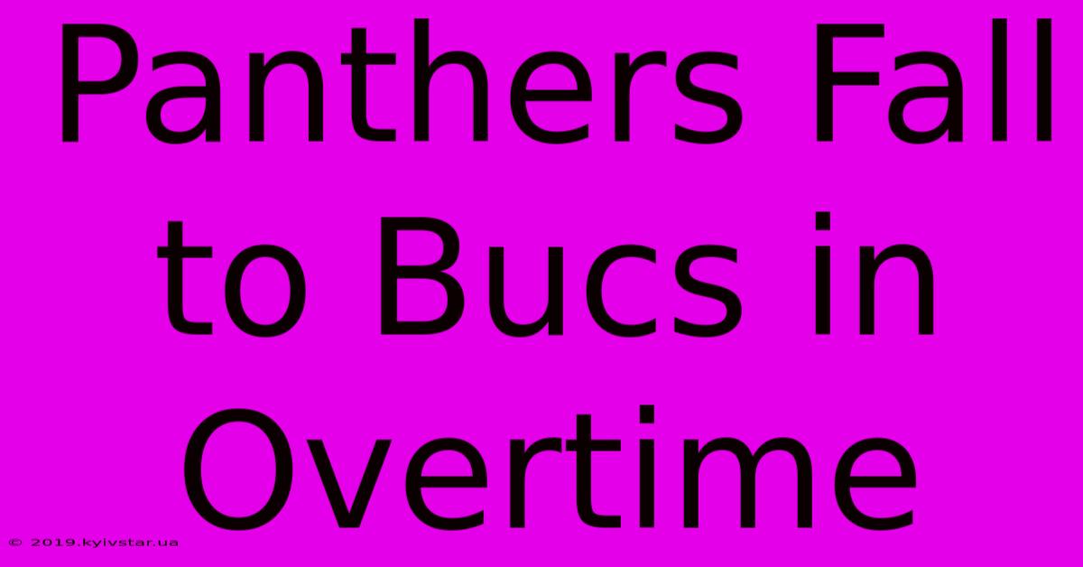 Panthers Fall To Bucs In Overtime