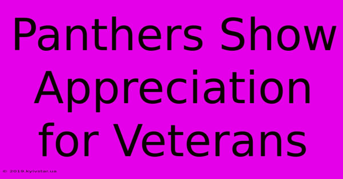 Panthers Show Appreciation For Veterans 