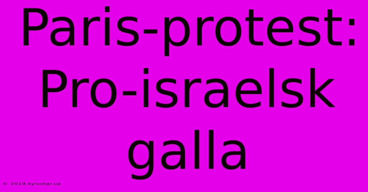 Paris-protest: Pro-israelsk Galla