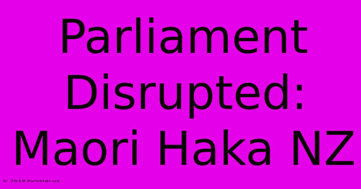 Parliament Disrupted: Maori Haka NZ