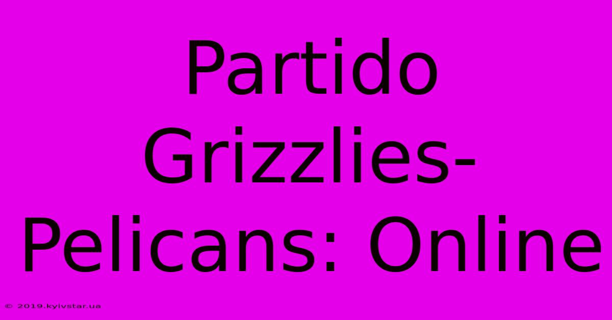 Partido Grizzlies-Pelicans: Online