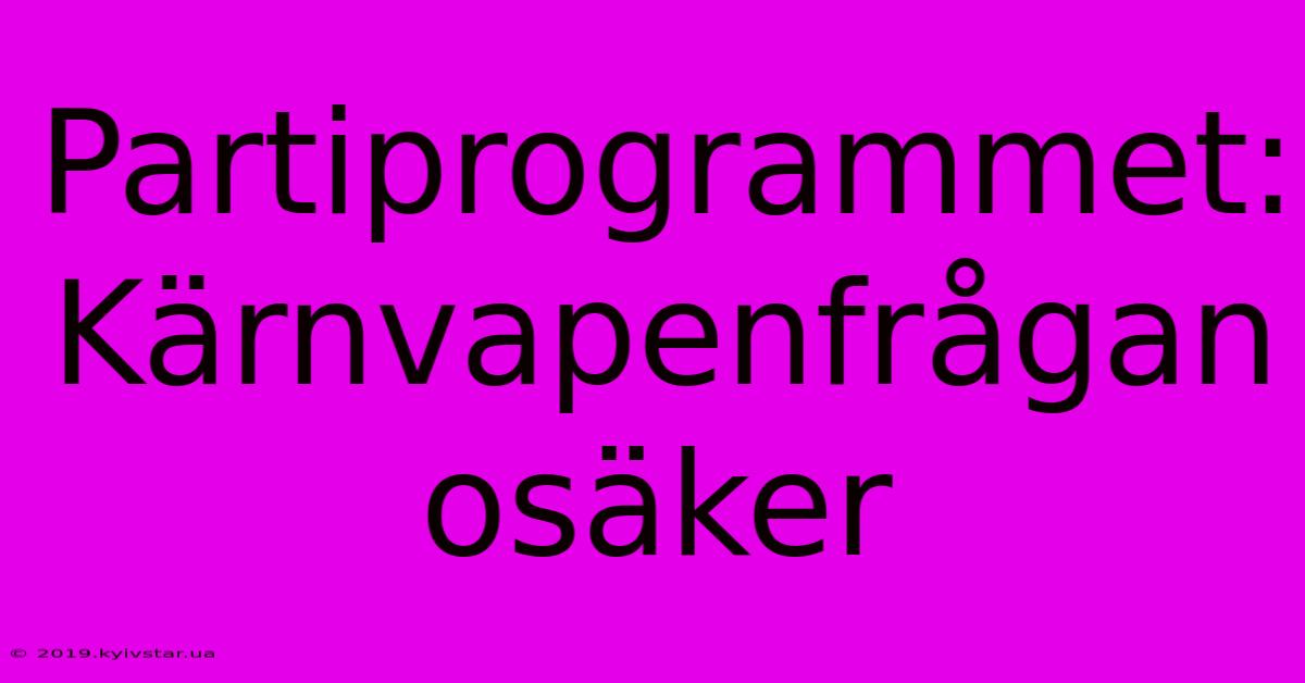 Partiprogrammet: Kärnvapenfrågan Osäker