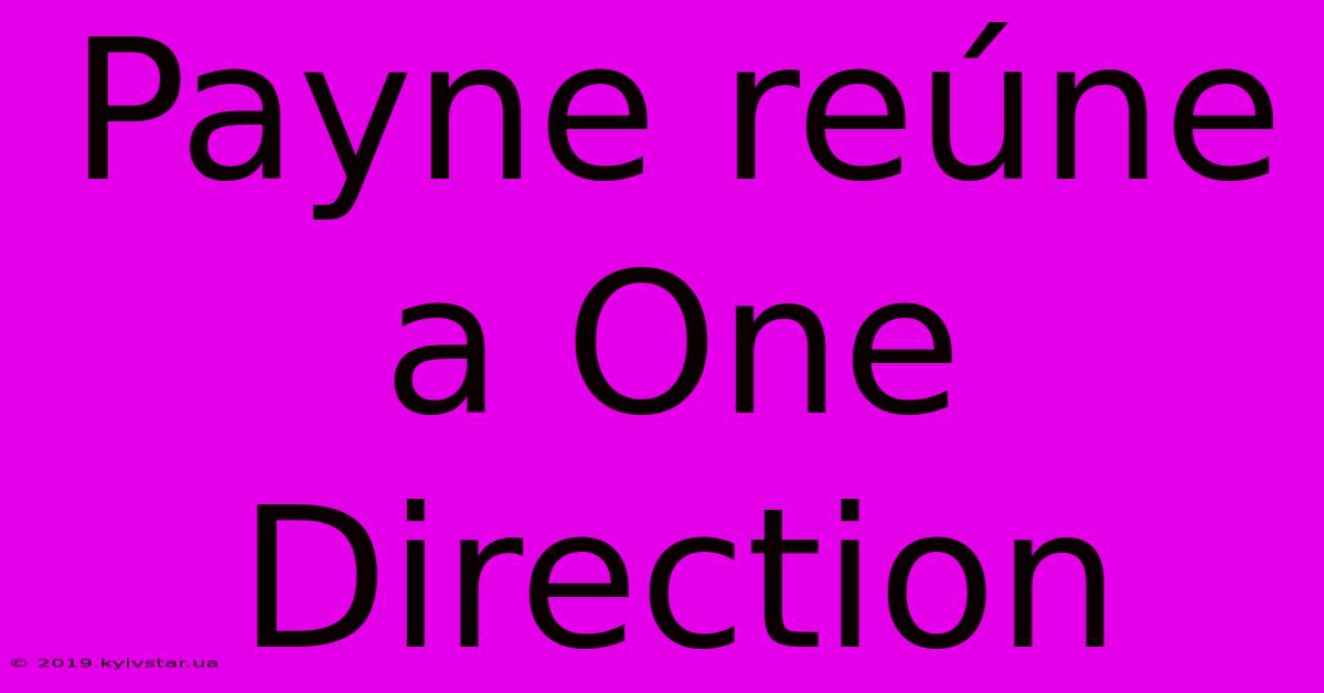 Payne Reúne A One Direction