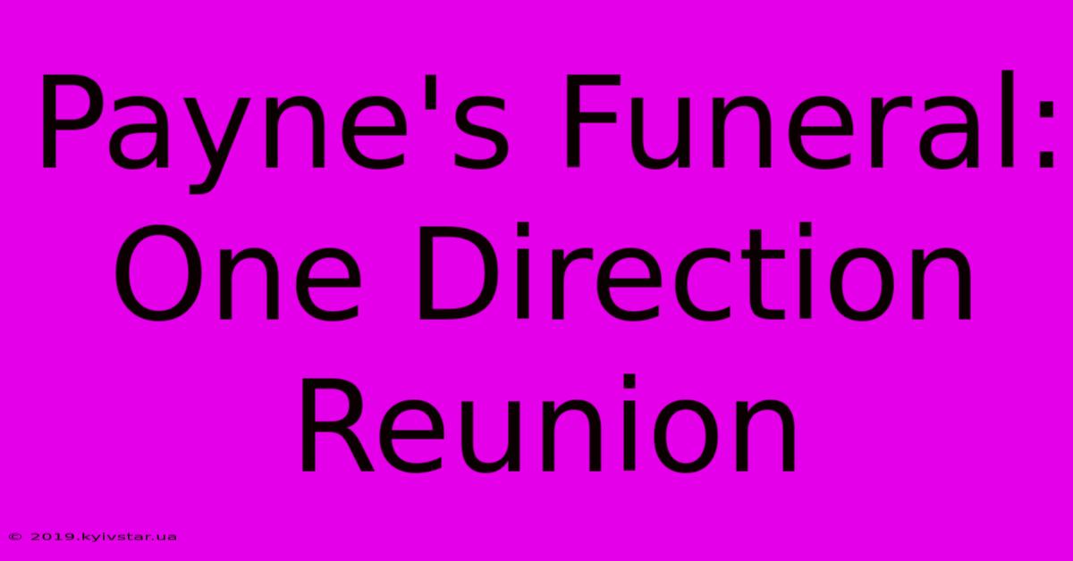 Payne's Funeral: One Direction Reunion