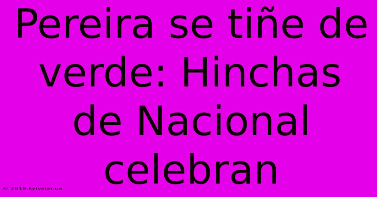 Pereira Se Tiñe De Verde: Hinchas De Nacional Celebran