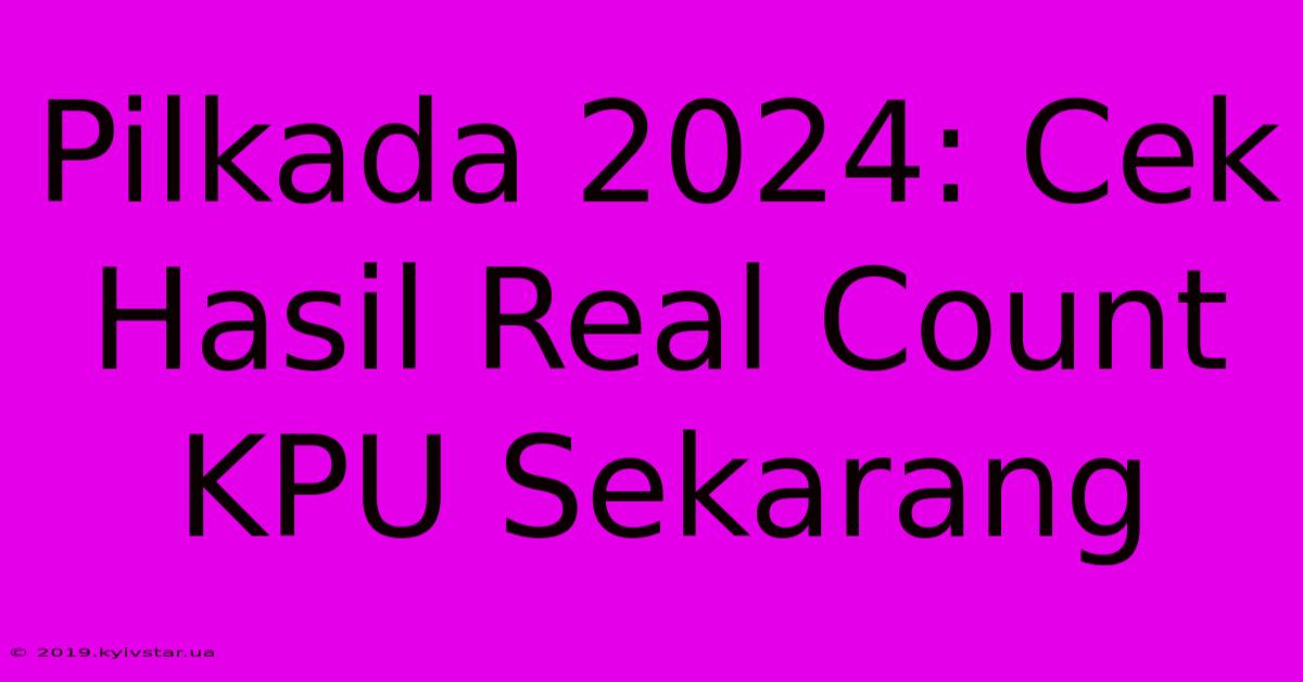 Pilkada 2024: Cek Hasil Real Count KPU Sekarang