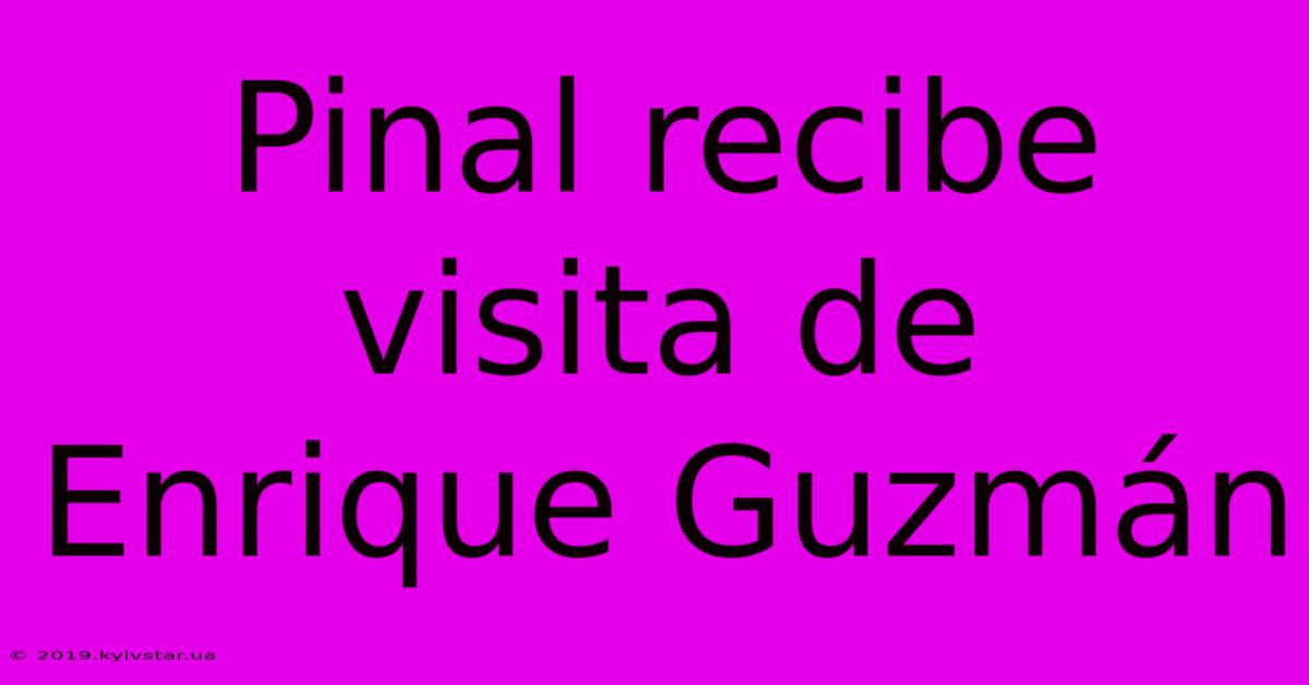 Pinal Recibe Visita De Enrique Guzmán