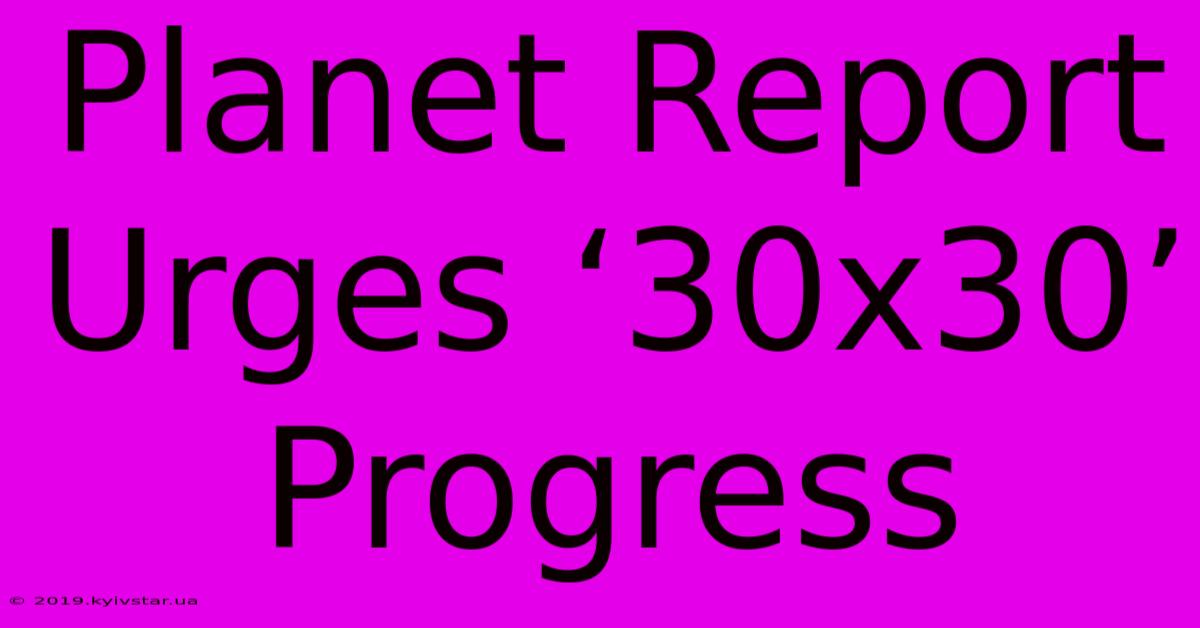 Planet Report Urges ‘30x30’ Progress