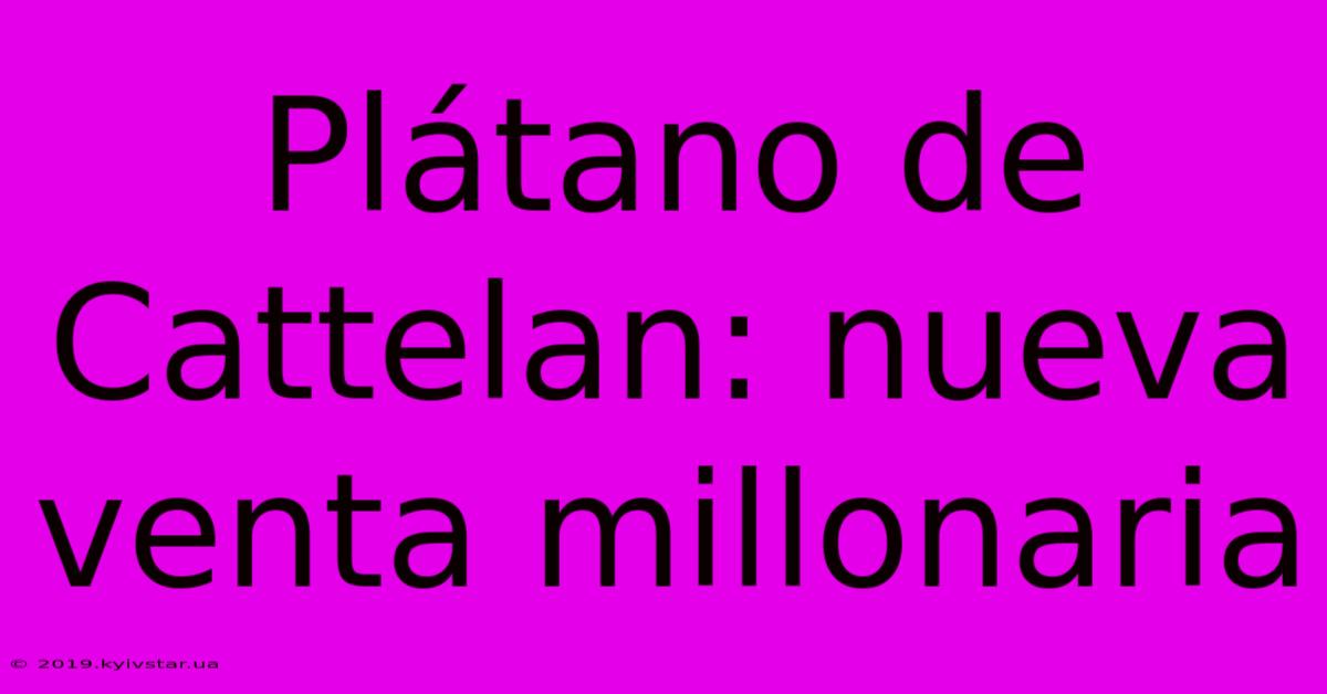 Plátano De Cattelan: Nueva Venta Millonaria