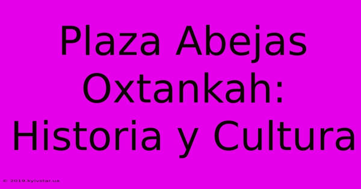 Plaza Abejas Oxtankah: Historia Y Cultura