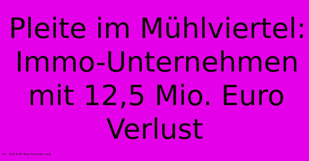 Pleite Im Mühlviertel: Immo-Unternehmen Mit 12,5 Mio. Euro Verlust