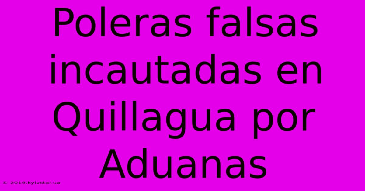 Poleras Falsas Incautadas En Quillagua Por Aduanas