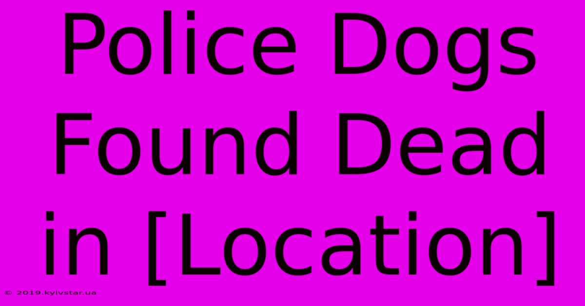 Police Dogs Found Dead In [Location] 